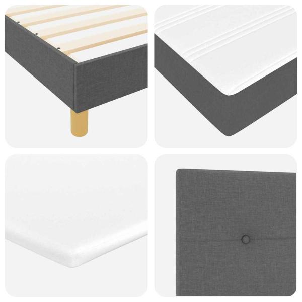 Boxspringbett mit Matratze Dunkelgrau 180x200 cm Stoff