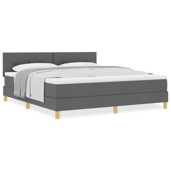 Boxspringbett mit Matratze Dunkelgrau 180x200 cm Stoff