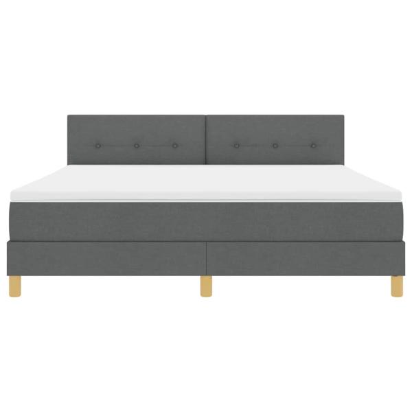 Boxspringbett mit Matratze Dunkelgrau 180x200 cm Stoff