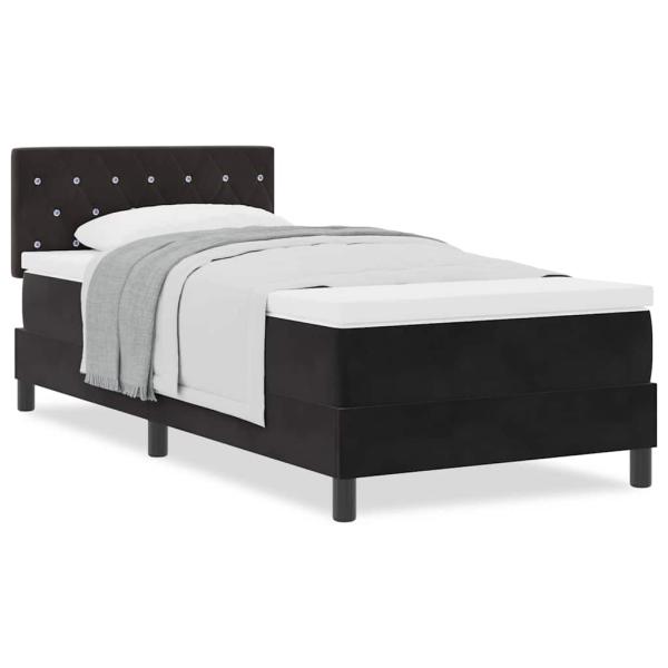 Boxspringbett mit Matratze Schwarz 100x200 cm Samt