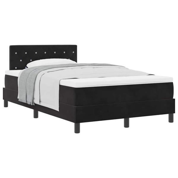Boxspringbett mit Matratze Schwarz 120x200 cm Samt