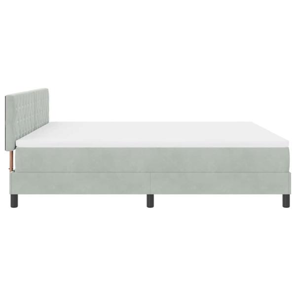 Boxspringbett mit Matratze Hellgrau Samt