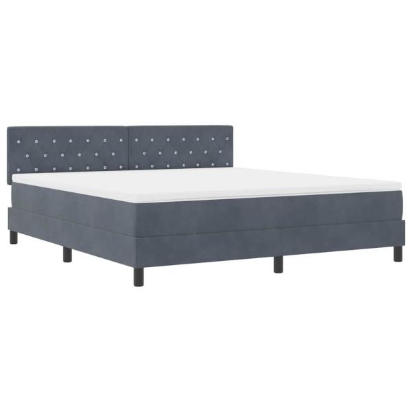 Boxspringbett mit Matratze Dunkelgrau Samt