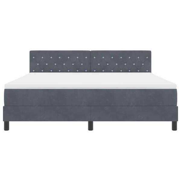 Boxspringbett mit Matratze Dunkelgrau Samt