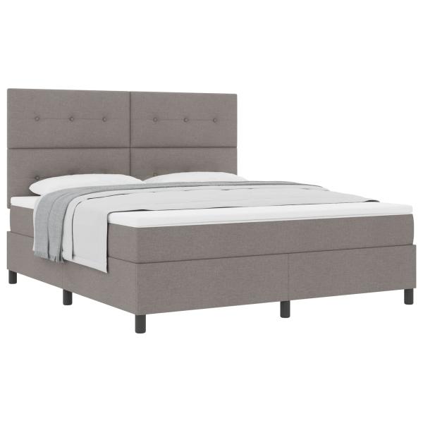 ARDEBO.de - Boxspringbett mit Matratze Taupe Super King Stoff
