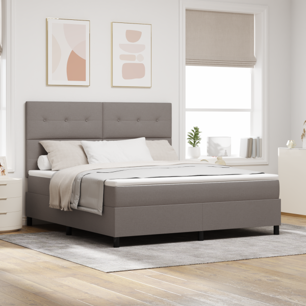 Boxspringbett mit Matratze Taupe Super King Stoff