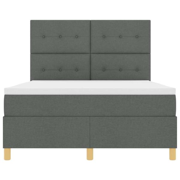 Boxspringbett mit Matratze Dunkelgrau 160x200 cm Stoff