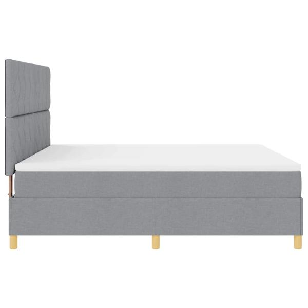 Boxspringbett mit Matratze Hellgrau Super King Stoff