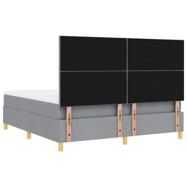 Boxspringbett mit Matratze Hellgrau Super King Stoff