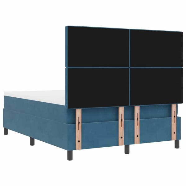 Boxspringbett mit Matratze Dunkelblau 140x190 cm Samt