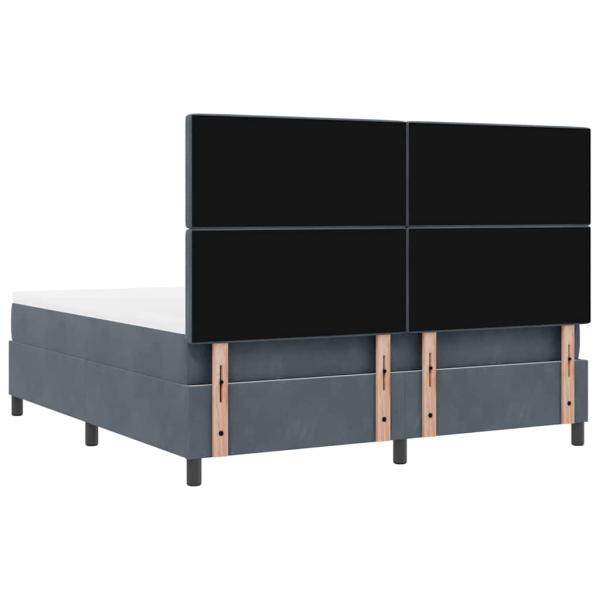 Boxspringbett mit Matratze Dunkelgrau Samt