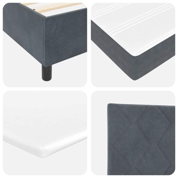 Boxspringbett mit Matratze Dunkelgrau Samt