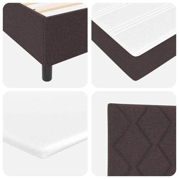 Boxspringbett mit Matratze & Bank Dunkelbraun 120x200 cm Stoff