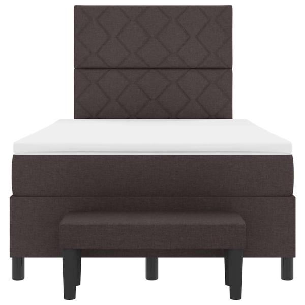 Boxspringbett mit Matratze & Bank Dunkelbraun 120x200 cm Stoff