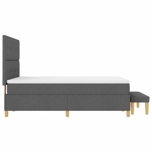 Boxspringbett mit Matratze und Bank Dunkelgrau 160x200 cm Stoff