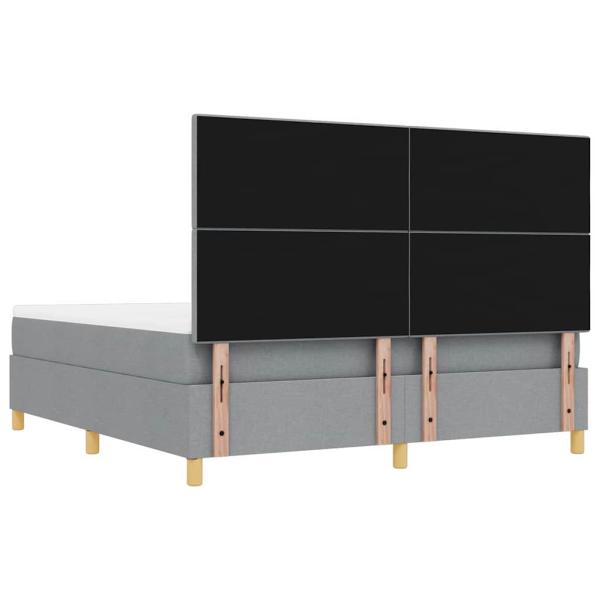 Boxspringbett mit Matratze & Bank Hellgrau 180x200 cm Stoff