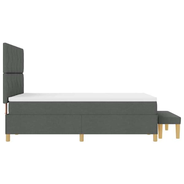 Boxspringbett mit Matratze & Bank Dunkelgrau 160x200 cm Stoff
