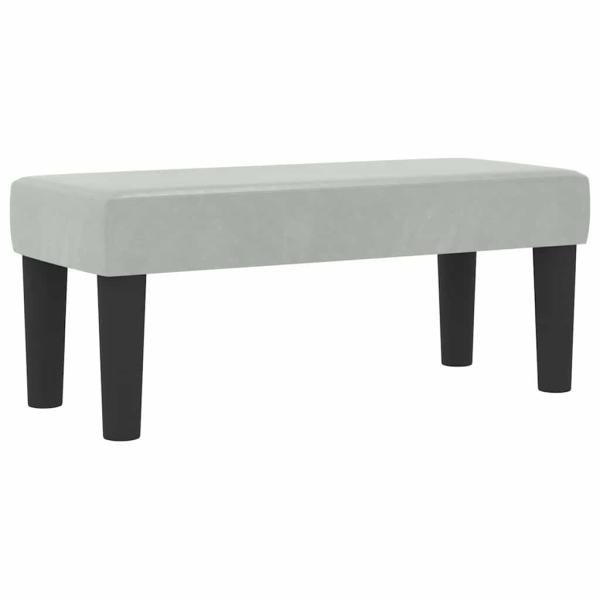 Boxspringbett mit Matratze und Bank Hellgrau 90x190 cm Samt