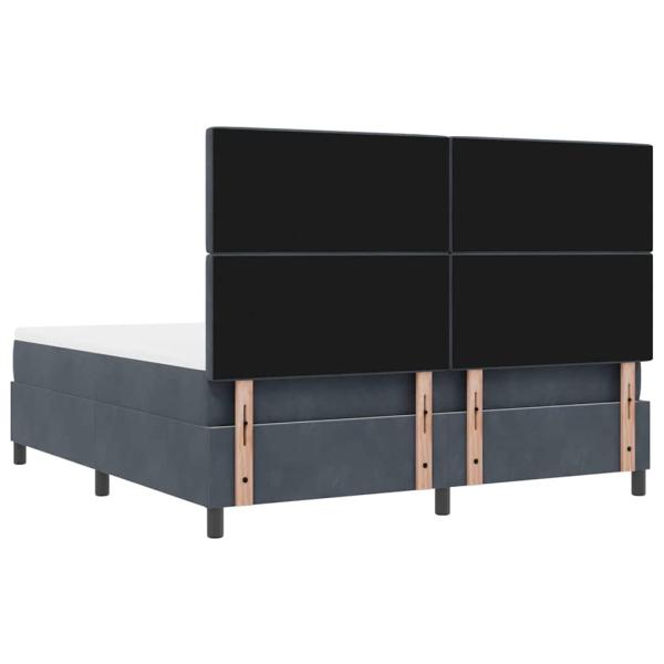 Boxspringbett mit Matratze & Bank Dunkelgrau 180x200 cm Samt