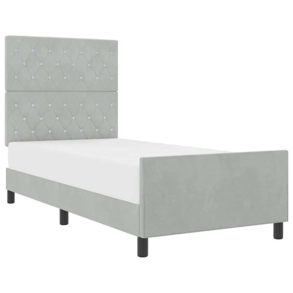 Bettgestell Hellgrau 90x190 cm Samt