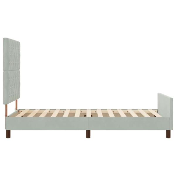 Bettgestell Hellgrau 90x190 cm Samt