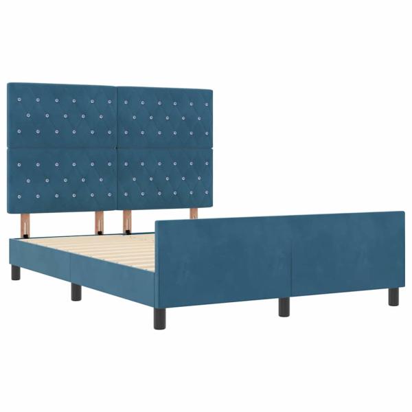 Bettgestell Dunkelblau Samt 140x200 cm