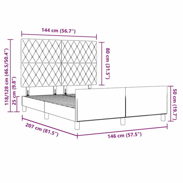 Bettgestell Dunkelblau Samt 140x200 cm