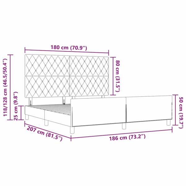 Bettgestell Dunkelgrau 180x200 cm Samt