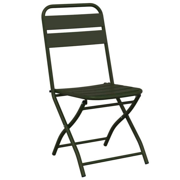 3-tlg. Bistro-Set Klappbar Dunkelgrün Stahl