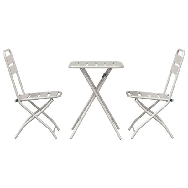 3-tlg. Bistro-Set Klappbar Beige Stahl