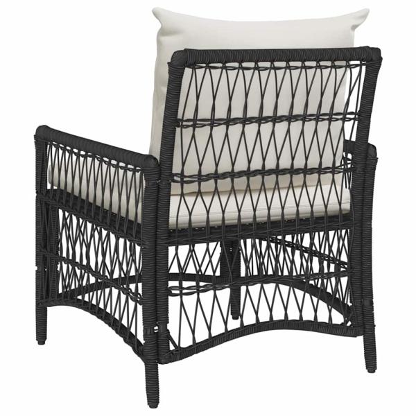 Gartenstuhl mit Kissen Schwarz 60x70x78 cm Poly Rattan