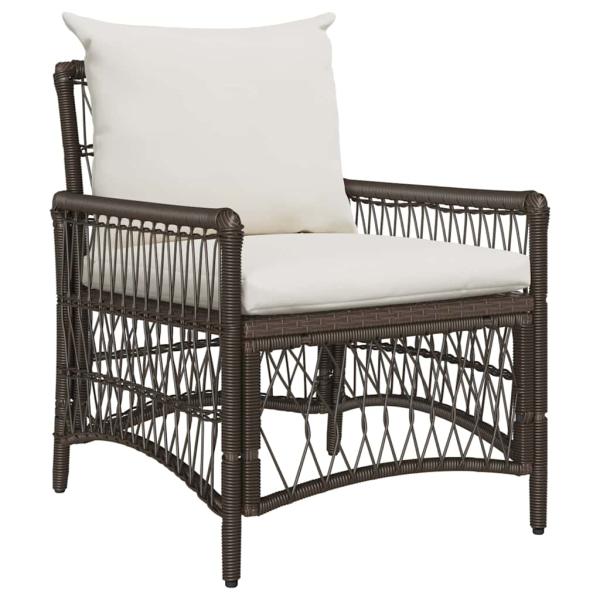 Gartenstuhl mit Kissen Braun 60x70x78 cm Poly Rattan