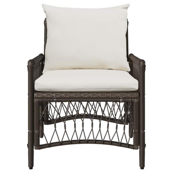 Gartenstuhl mit Kissen Braun 60x70x78 cm Poly Rattan