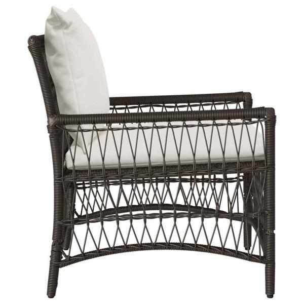 Gartenstuhl mit Kissen Braun 60x70x78 cm Poly Rattan
