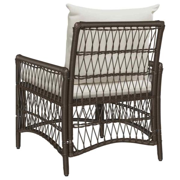 Gartenstuhl mit Kissen Braun 60x70x78 cm Poly Rattan