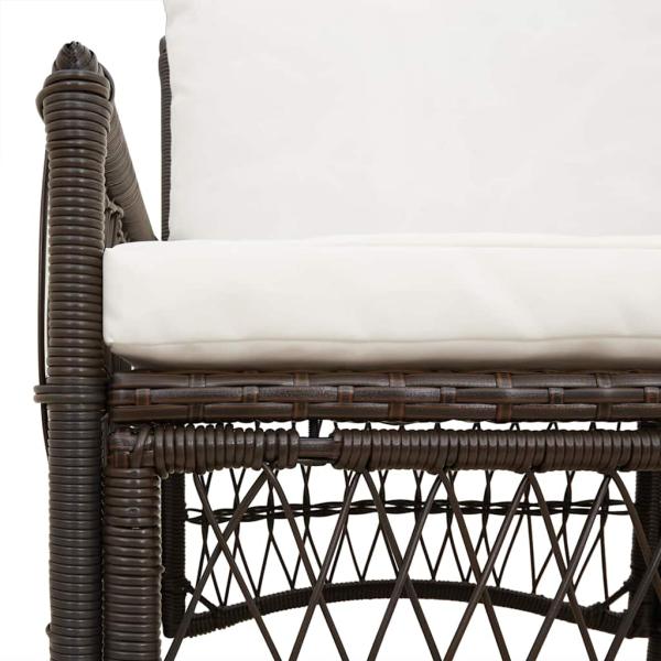Gartenstuhl mit Kissen Braun 60x70x78 cm Poly Rattan