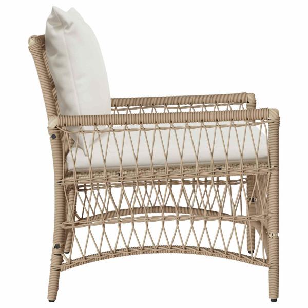 Gartenstuhl mit Kissen Beige 60x70x78 cm Poly Rattan