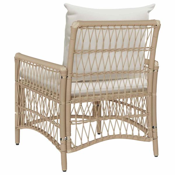 Gartenstuhl mit Kissen Beige 60x70x78 cm Poly Rattan