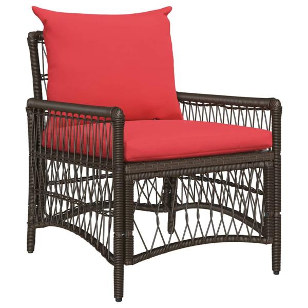 Gartenstuhl mit Kissen Braun 60x70x78 cm Poly Rattan