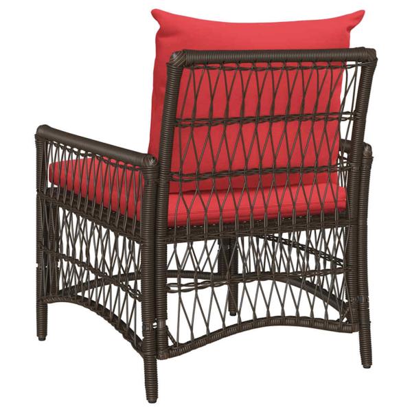 Gartenstuhl mit Kissen Braun 60x70x78 cm Poly Rattan