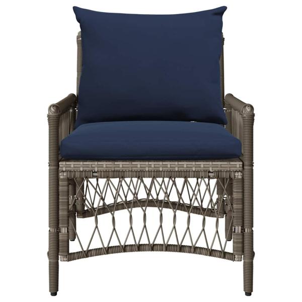 Gartenstuhl mit Kissen Grau 60x70x78 cm Poly Rattan