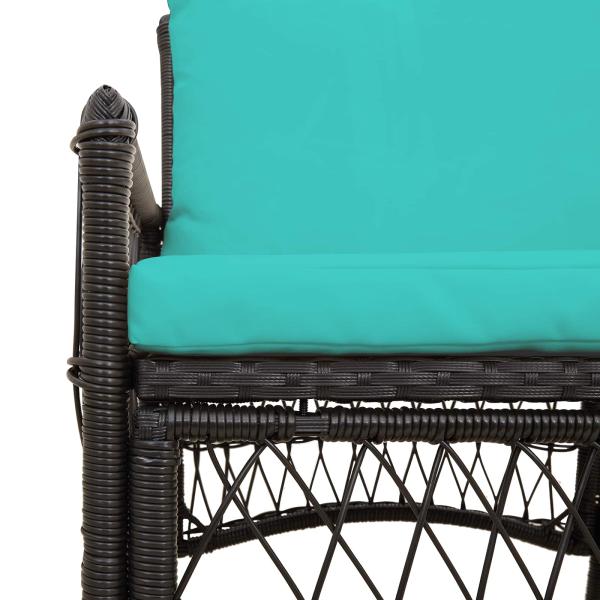 Gartenstuhl mit Kissen Schwarz 60x70x78 cm Poly Rattan
