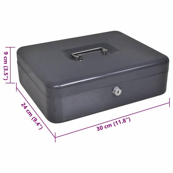 Sicherheitsbox Dunkelgrau Stahl Mittel Tragbare Sicherheitsbox