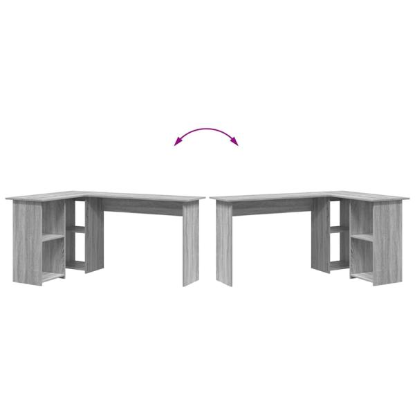 Grauer Computer Schreibtisch Grau Sonoma MDF Mittel Stauraum