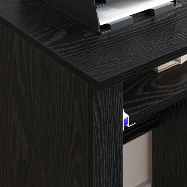 Schwarzer Eichen-Schreibtisch Schwarze Eiche Holzwerkstoff, Metall