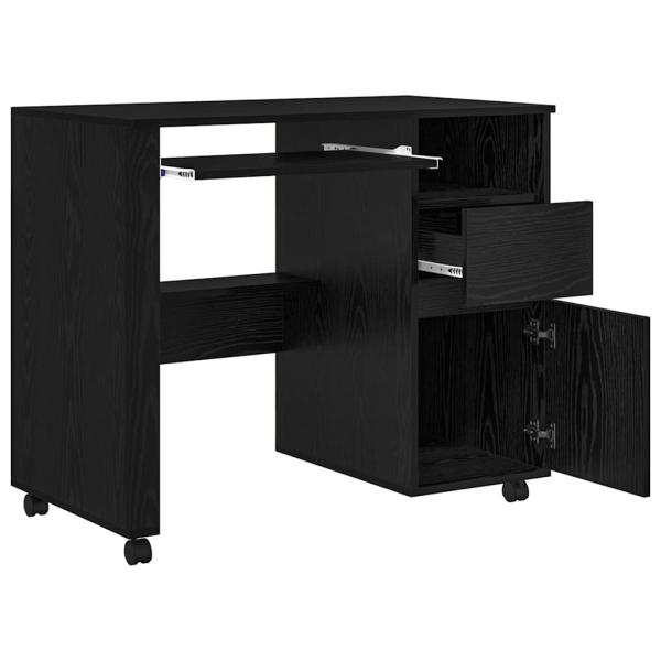 Schwarzer Eichen-Schreibtisch Schwarze Eiche Holzwerkstoff, Metall