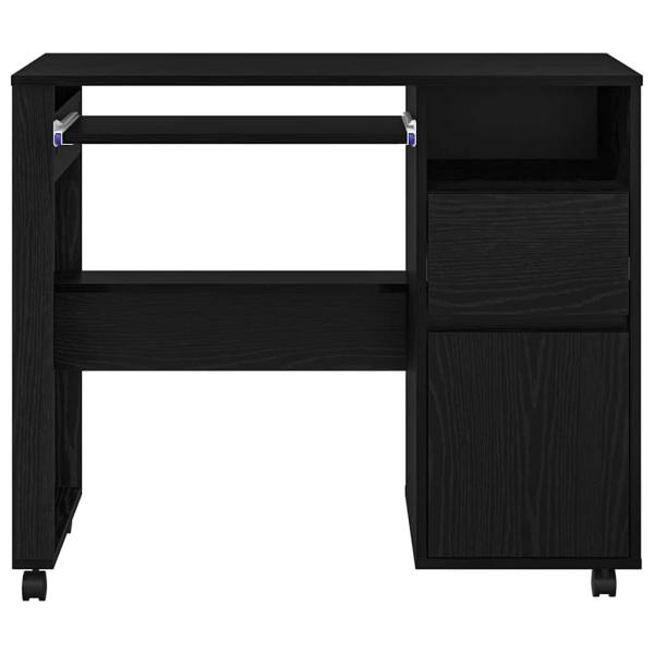 Schwarzer Eichen-Schreibtisch Schwarze Eiche Holzwerkstoff, Metall