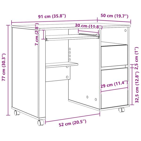 Beton-Grauer Computer-Schreibtisch Beton grau Spanplatte Mittel