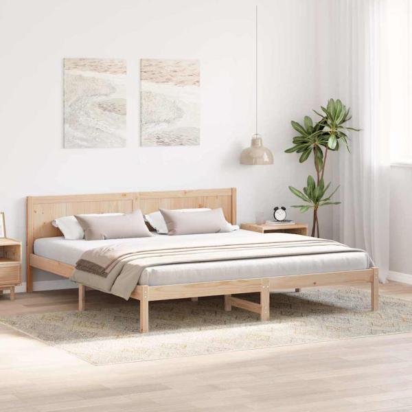 Kiefernholz-Bettgestell Naturholz Massives Kiefernholz 180 x 200 cm
