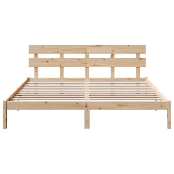 Kiefernholz-Bettgestell Naturholz Massives Kiefernholz 180 x 200 cm